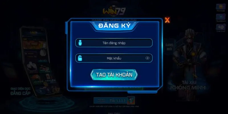 Đăng ký tài khoản chơi tại cổng game nhanh chóng, đơn giản chưa đầy 1 phút