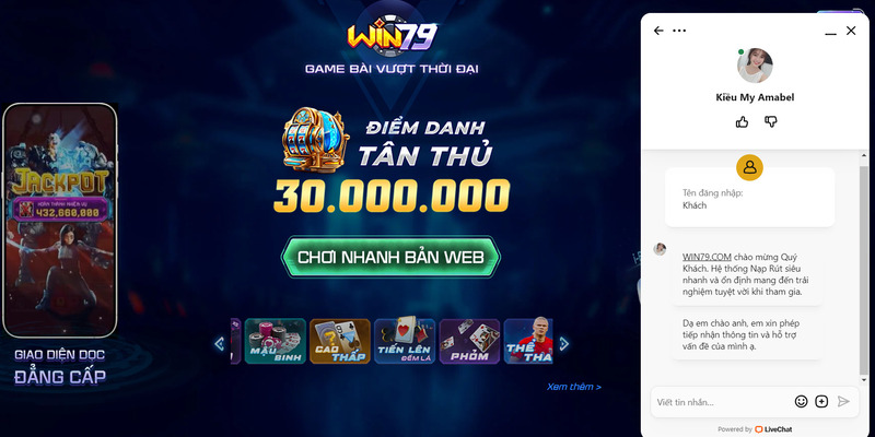 Liên hệ hỗ trợ qua live chat phổ biến và dễ dàng nhất đối với các cược thủ hiện nay