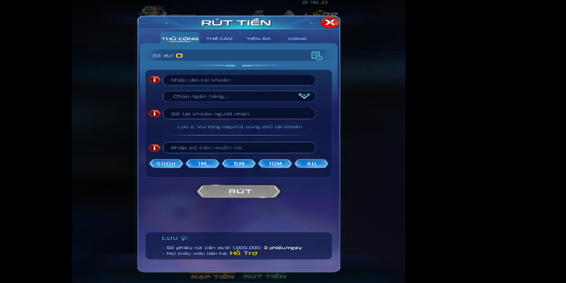 Cổng game WIN79 hỗ trợ đa dạng kênh rút tiền khác nhau