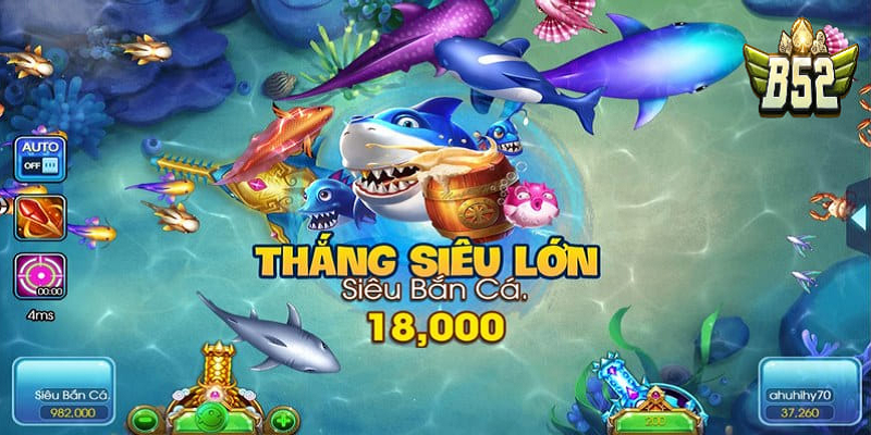 Bắn cá B52Club có đồ họa ấn tượng, đa dạng tính năng